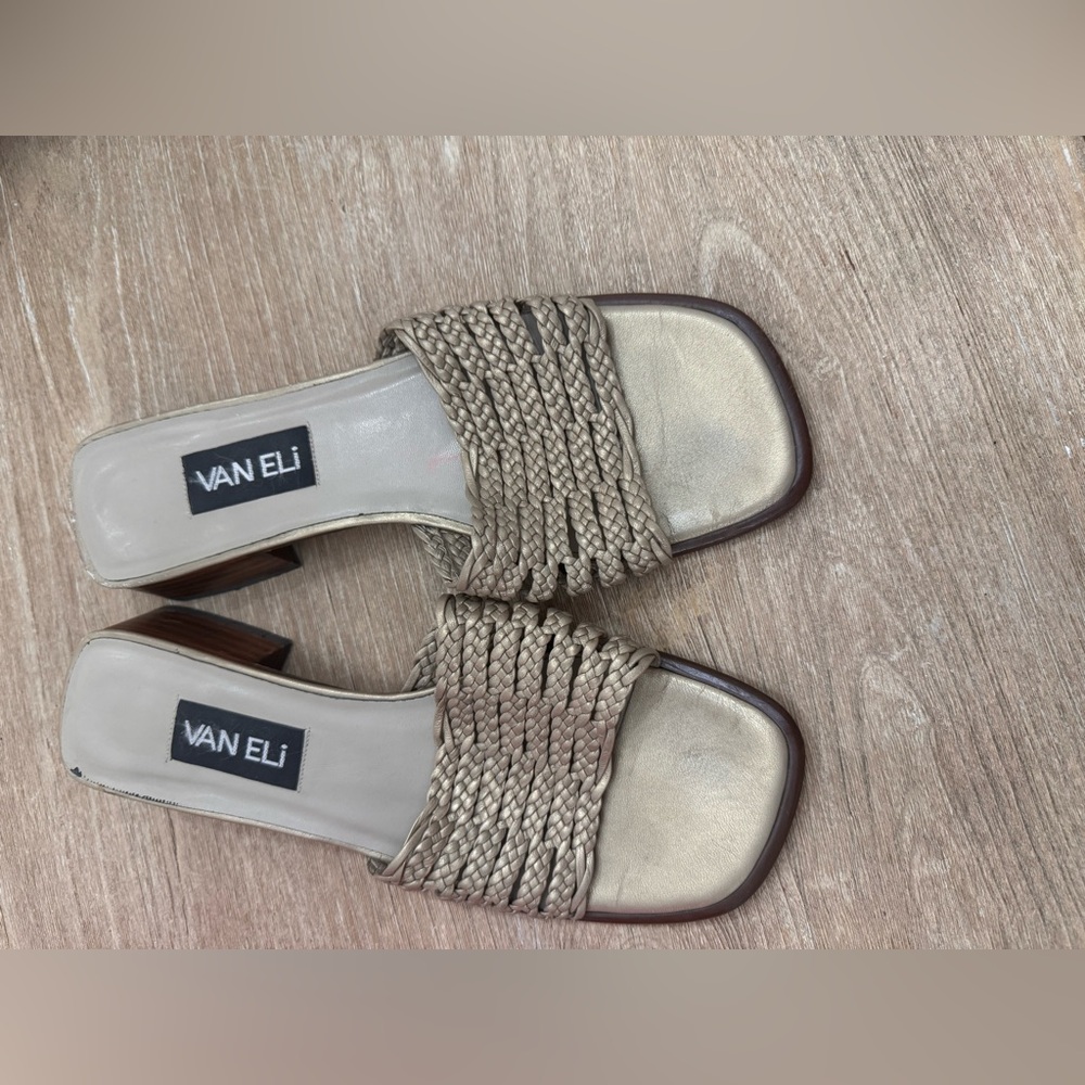 VanEli platinum woven mule sandals size 9 - Picture 2 of 7